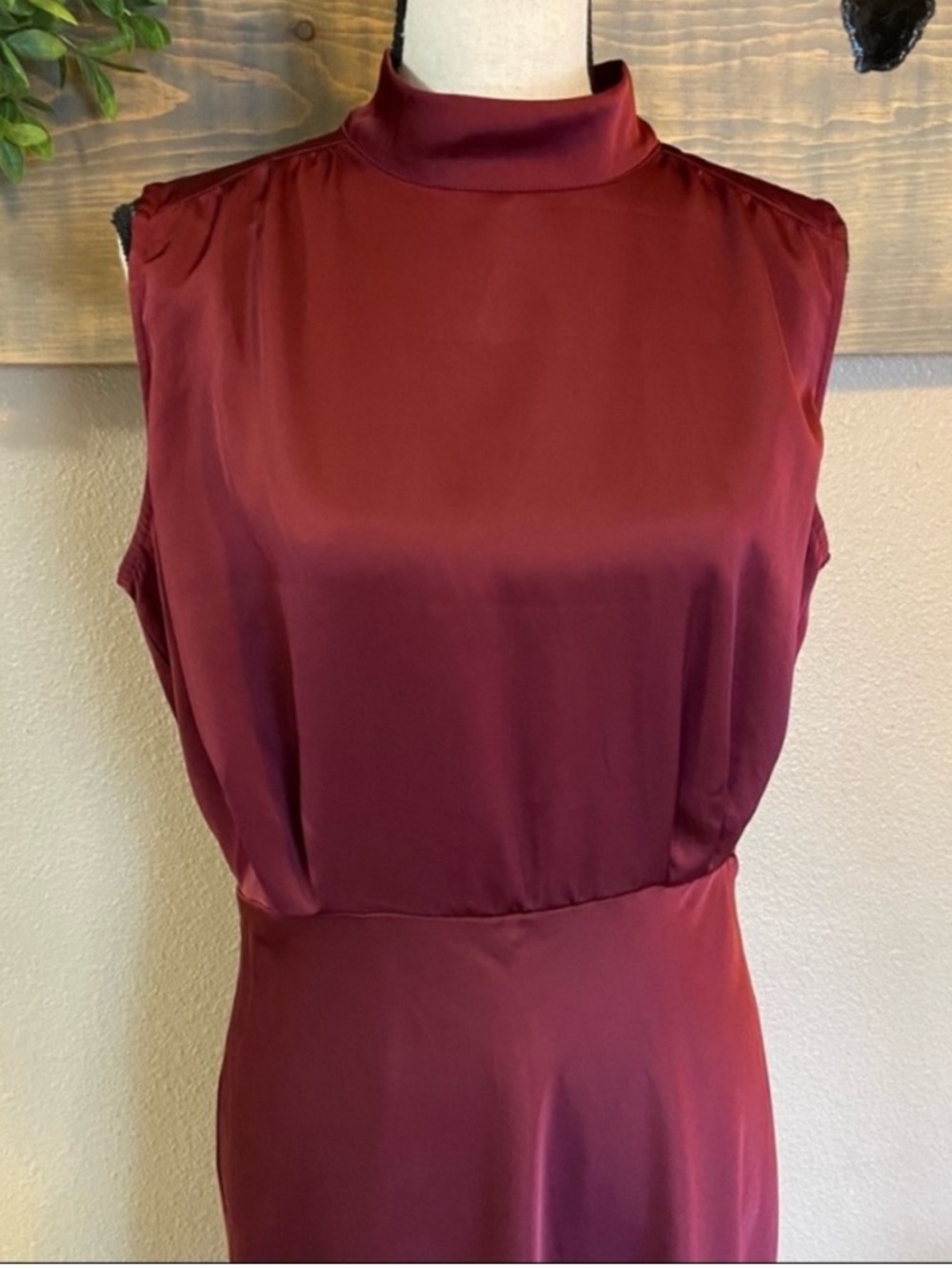 Lulus Classic Elegance Plum Chiffon Sleeveless Mock Neck Maxi Dress – Size M - Picture 7 of 9